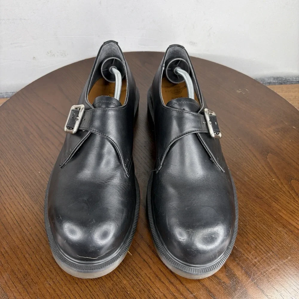 Dr. Martens The Original Shoes Men's 9 Black Leather Monk Steel Toes Work Buckle
